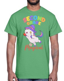 second Grade is Magical Unicorn 821#- second grade- Cotton Tee