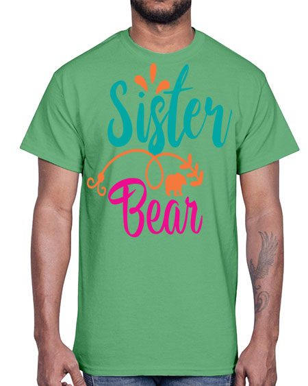 sister bear 255#- bears - animals- Cotton Tee