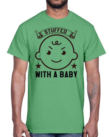 stuffed with a baby Style 210#- baby shower- Cotton Tee