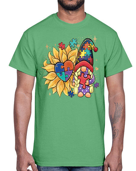 sunflower gnome autism- autism- Cotton Tee