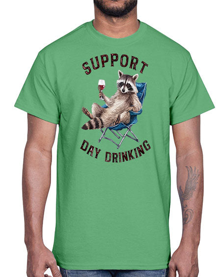 support day drinking 67#- raccoon- Cotton Tee