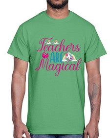teachers are magical 429#- unicorn- Cotton Tee