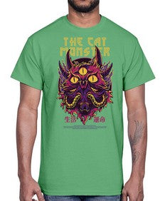the cat monster gdkkj 1148#- art pop art- Cotton Tee
