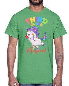 third Grade is Magical Unicorn 962#- third grade- Cotton Tee