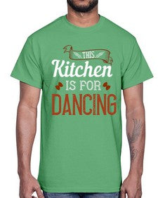 this kitchen is for dancing 433#- cooking- Cotton Tee