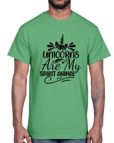 unicorns are my spirit animal 525#- unicorn- Cotton Tee