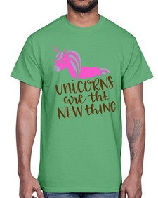unicorns are the new thing 529#- unicorn- Cotton Tee