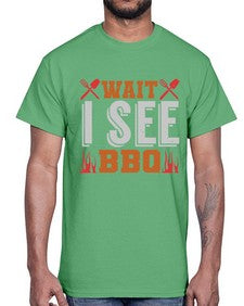 wait i see bbq 457#- bbq- Cotton Tee