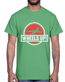 wheels up  50#- airplane- Cotton Tee