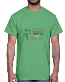 when i grow up i want to be a unicorn 554#- unicorn- Cotton Tee