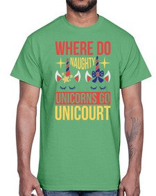 where do naughty unicorns go unicourt 556#- unicorn- Cotton Tee
