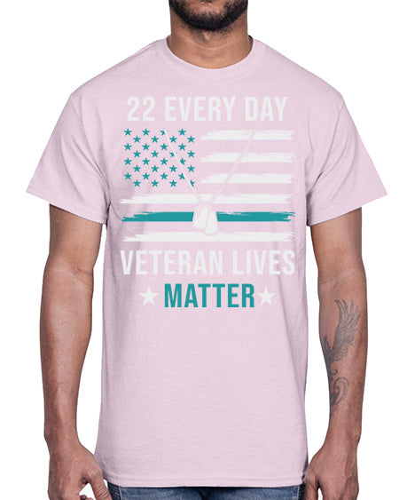22 Every Day Veteran Lives 29#- PTSD- Cotton Tee