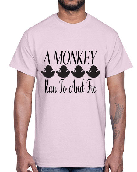 A monkey ran to and - monkey- Cotton Tee