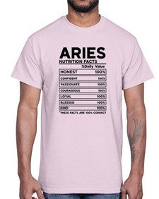 Aries Nutrition Facts 97#- aries- Cotton Tee