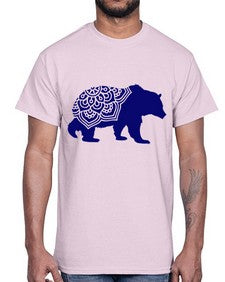 BearMandala 253#- mandala- Cotton Tee