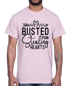 Busted For Stealing Hearts 282#- funny- Cotton Tee