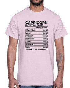 Capricorn Nutrition Facts 185#- capricorn- Cotton Tee
