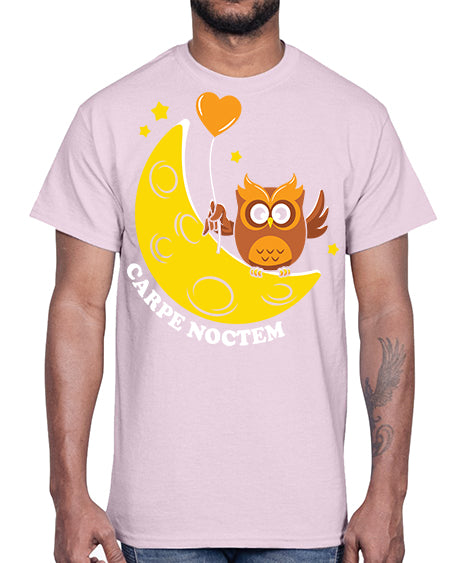 Carpe Noctem Moon Stars Owl A TurtleRabbit 1#- owl- Cotton Tee