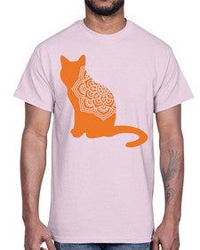 CatMandala 324#- mandala- Cotton Tee