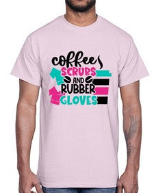 Coffee Scrubs And Rubber Gloves Style Style 664#- nurse- Cotton Tee