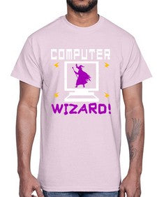 Computer wizard 52#- computer- Cotton Tee