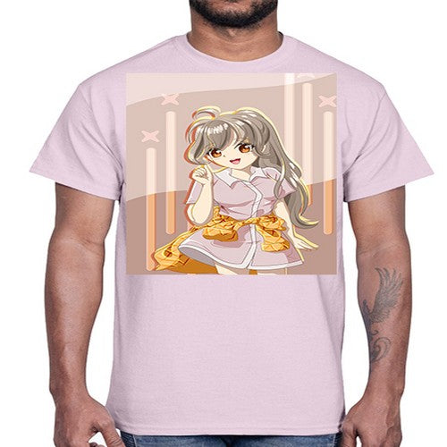 Cute and happy girl with picnic outfit 10#- anime- Cotton Tee