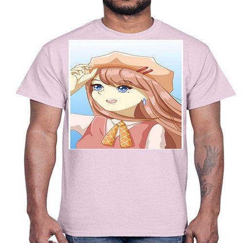 Cute beautiful and funny girl with hat 66#- anime- Cotton Tee