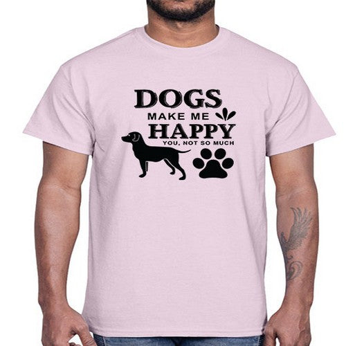 Dogs Make Me Happy Style 44#- dogs- Cotton Tee