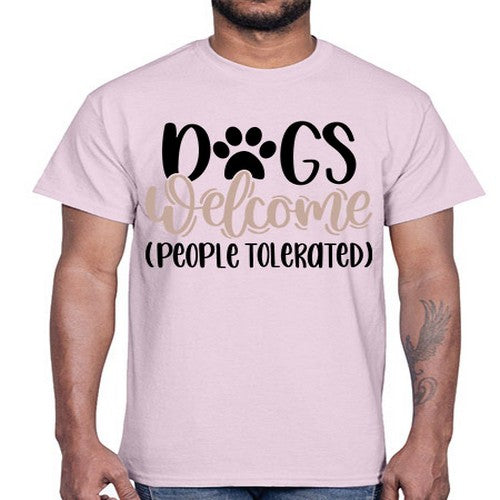 Dogs Welcome Style 21#- dogs- Cotton Tee