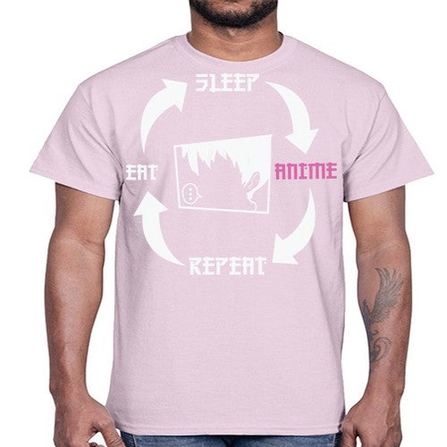 Eat Sleep Anime Repeat Anime Anime 226#- anime- Cotton Tee