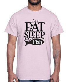 Eat Sleep Fish 14#- funny- Cotton Tee