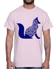 FoxMandalaUpdated 463#- mandala- Cotton Tee