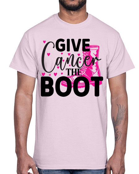 Give Cancer the Boot 24#- breast cancer- Cotton Tee