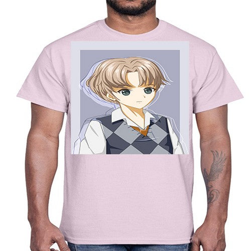 Handsome and cool boy with uniform 34#- anime- Cotton Tee