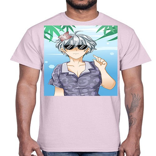 Handsome boy with sunglasses on the beach in summer holiday 44#- anime- Cotton Tee