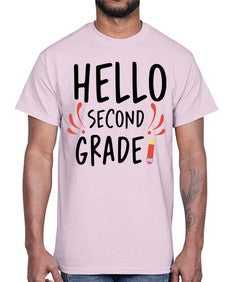 Hello Second Grade 327#- second grade- Cotton Tee