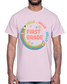 Hello first Grade Pencil 278#- first grade- Cotton Tee
