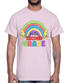 Hello second Grade Rainbow 330#- second grade- Cotton Tee