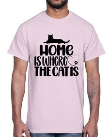 Home Is Where The Cat is Style 93#- cats- Cotton Tee