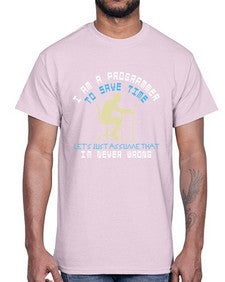 I am a programmer to save time I am never wrong 42#- computer- Cotton Tee