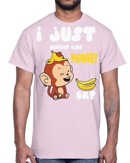 I just Really Lpve Monkey 7#- monkey- Cotton Tee