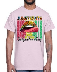 Juneteenth Independence Day Sexy Lip Png 11#- black juneteenth- Cotton Tee