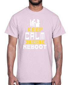 Keep Calm and reboot 27#- computer- Cotton Tee