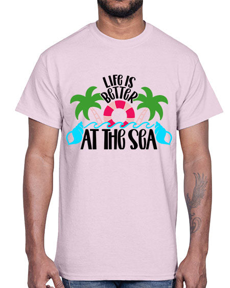 Life Is Better At The Sea Style 32#- summer- Cotton Tee