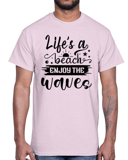 Lifes a beach enjoy the waves 01#- summer- Cotton Tee