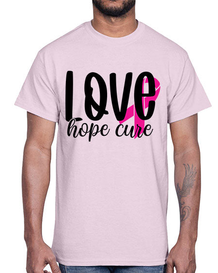 Love Hope Cure 13#- breast cancer- Cotton Tee