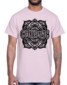 Mandala Courage 759#- mandala- Cotton Tee