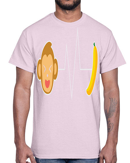 Monkey Heartbeat Banana 13#- monkey- Cotton Tee