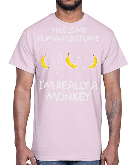 Monkey Human Costume Banana 15#- monkey- Cotton Tee