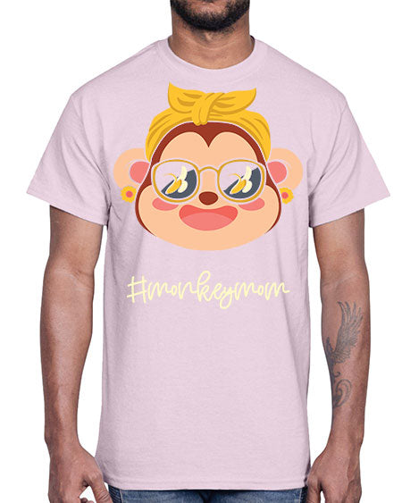 Monkey Mom Banana Glasses 16#- monkey- Cotton Tee